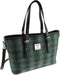 Schoudertas Spey Tote bag Mosgroen (Moss Green) - Groot - Ritssluiting - Harris Tweed - Glen Appin of Scotland