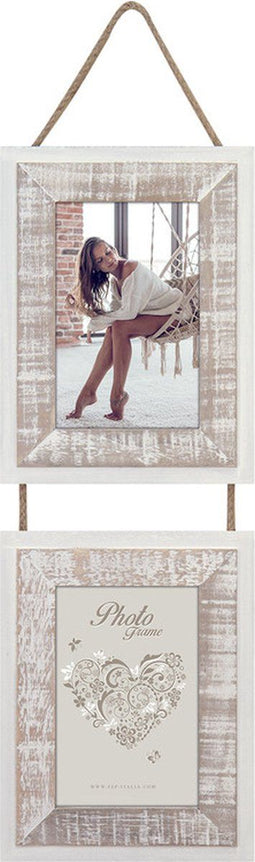 ZEP - Duo / 2-luik houten fotolijst wit / bruin Florent voor 2 foto's 13x18 - WW1813