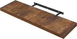 Woltu zwevende wandplank - vintage bruin - 90 x 23 x 3,8 cm - robuuste houten wandplank met