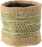 J-Line mand Rond + Band - jute - naturel/groen - medium - 2 stuks
