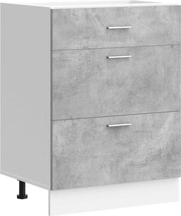 vidaXL - Keuken - onderkast - bewerkt - hout - betongrijs