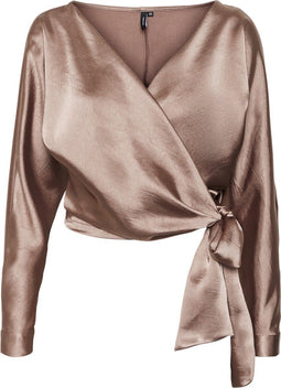 Vero Moda VMKAE D1 LS WRAP BLOUSE - Dames Top - M (5715309380887)