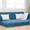 vidaXL - Vloersofa - Bed - 2-in-1 - Blauw - 213x144x60 - cm - Velours
