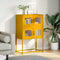 vidaXL - Hoge - kast - 68x39x107 - cm - staal - mosterdgeel