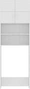 vidaXL - Wasmachinekast - 64x25,5x190 - cm - wit - en - eikenkleurig