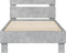 vidaXL - Bedframe - met - hoofdbord - en - LED-verlichting - betongrijs - 75x190 - cm