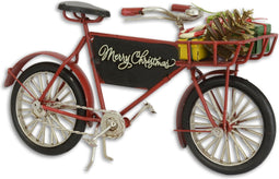 EEN BLIKKEN MODEL FIETS IN KERSTSTIJL