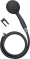 Een douchekop met een slang die rechtsreeks naar het water loopt Rousseau Combiflex Hebe Mat zwart PVC ABS 150 cm 5 Posities