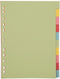 Pergamy tabblad A4 pastel karton 11-rings 10-tabs