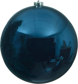 Kerstbal plastic glans diameter 20cm nacht blauw