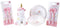 Eenhoorn Serviesset voor kinderen - FUN HOUSE - 006319 - 2 Borden, 2 Besteksets en 1 Zachte Knuffel