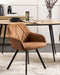 MONEE - Eetkamerstoel - Bruin - Polyester