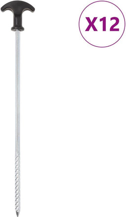 vidaXL - Tentharingen - 12 - st - Ø7 - mm - 30 - cm - gegalvaniseerd - staal
