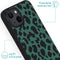 iMoshion Hoesje Geschikt voor iPhone 13 Mini Hoesje Siliconen - iMoshion Design hoesje - Zwart / Meerkleurig / Groen / Green Leopard