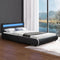 Juskys Sevilla - Gestoffeerd bed - 140 x 200 cm - LED Verlichting - Zwart