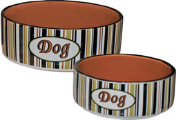 Eetbak - voerbak - hondenvoerbak - steen - dog gestreept XL - 23cm