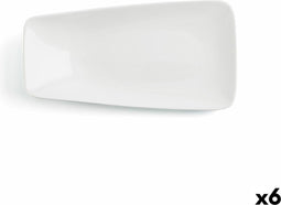 Eetbord Ariane Vital Rectangular Rechthoekig Wit Keramisch 29 x 15,5 cm (6 Stuks)