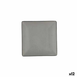 Eetbord Bidasoa Gio Zwart Plastic 18 x 18 cm (12 Stuks)
