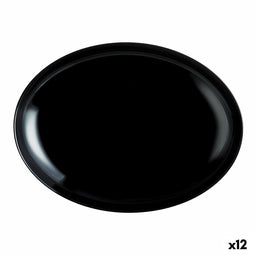 Eetbord Luminarc Friends Time Zwart Glas 30 x 26 cm Vlees (12 Stuks)