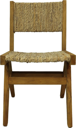 Eetkamer stoel - 45x48x80 - Naturel - Teak/bananenblad