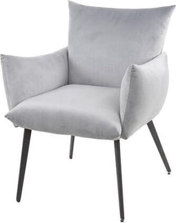 Eetkamerfauteuil lobby Velvet - Zilver | Meubelplaats