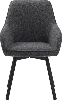 Eetkamerstoel Alma Donkergrijs Melange Swivel - Giga Living