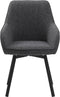 Eetkamerstoel Alma Donkergrijs Melange Swivel - Giga Living