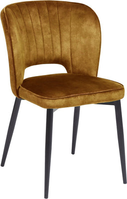 Eetkamerstoel Amalia velvet - Goud (set van 2)