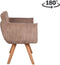 Eetkamerstoel Amsterdam Draaibaar houten onderstel - Mocca ribcord | Moods
