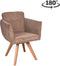 Eetkamerstoel Amsterdam Draaibaar houten onderstel - Mocca ribcord | Moods