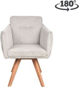 Eetkamerstoel Amsterdam Draaibaar houten onderstel - Thyme ribcord | Moods