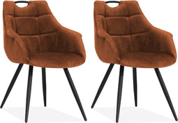 Eetkamerstoel Ayla - Cognac (set van 2 stoelen)