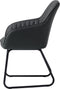 Eetkamerstoel Brooks Met Armleuning Donkergrijs Pu - Giga Living