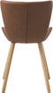 Eetkamerstoel Bruin PU leer - Naturel Eikenhout - Teslin - Giga Living