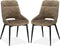 Eetkamerstoel Chili in luxe fluweelstof - Latte (set van 2 stoelen)