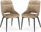 Eetkamerstoel Chili in luxe fluweelstof - Sand (set van 2 stoelen)