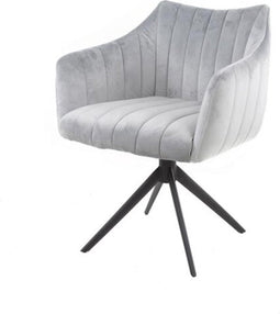 Eetkamerstoel Cinema Velvet - Zilver | Meubelplaats (set van 2)