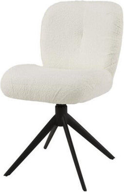 Eetkamerstoel comfort draaibaar - Boucle wit (set van 2)