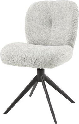 Eetkamerstoel comfort draaibaar - Boucle zilverkleurig (set van 2)