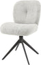 Eetkamerstoel comfort draaibaar - Boucle zilverkleurig (set van 2)