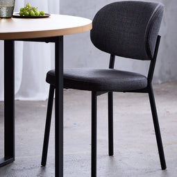 Eetkamerstoel Donkergrijs Stof - 48x53x81,2cm - Fowler - Giga Living