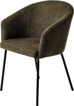 Eetkamerstoel Easton Olive Groen Fabric - Giga Living