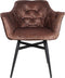 Eetkamerstoel Glendale - 68x61x85 cm - Cognac bruin - Velours/metaal