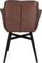 Eetkamerstoel Glendale - 68x61x85 cm - Cognac bruin - Velours/metaal
