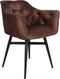 Eetkamerstoel Glendale - 68x61x85 cm - Cognac bruin - Velours/metaal