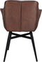 Eetkamerstoel Glendale - 68x61x85 cm - Cognac bruin - Velours/metaal