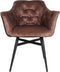 Eetkamerstoel Glendale - 68x61x85 cm - Cognac bruin - Velours/metaal