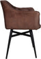 Eetkamerstoel Glendale - 68x61x85 cm - Cognac bruin - Velours/metaal