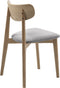 Eetkamerstoel Grijs Bouclé - Naturel Eiken - 50x46x81cm - Elim - Giga Living