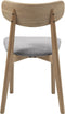 Eetkamerstoel Grijs Bouclé - Naturel Eiken - 50x46x81cm - Elim - Giga Living